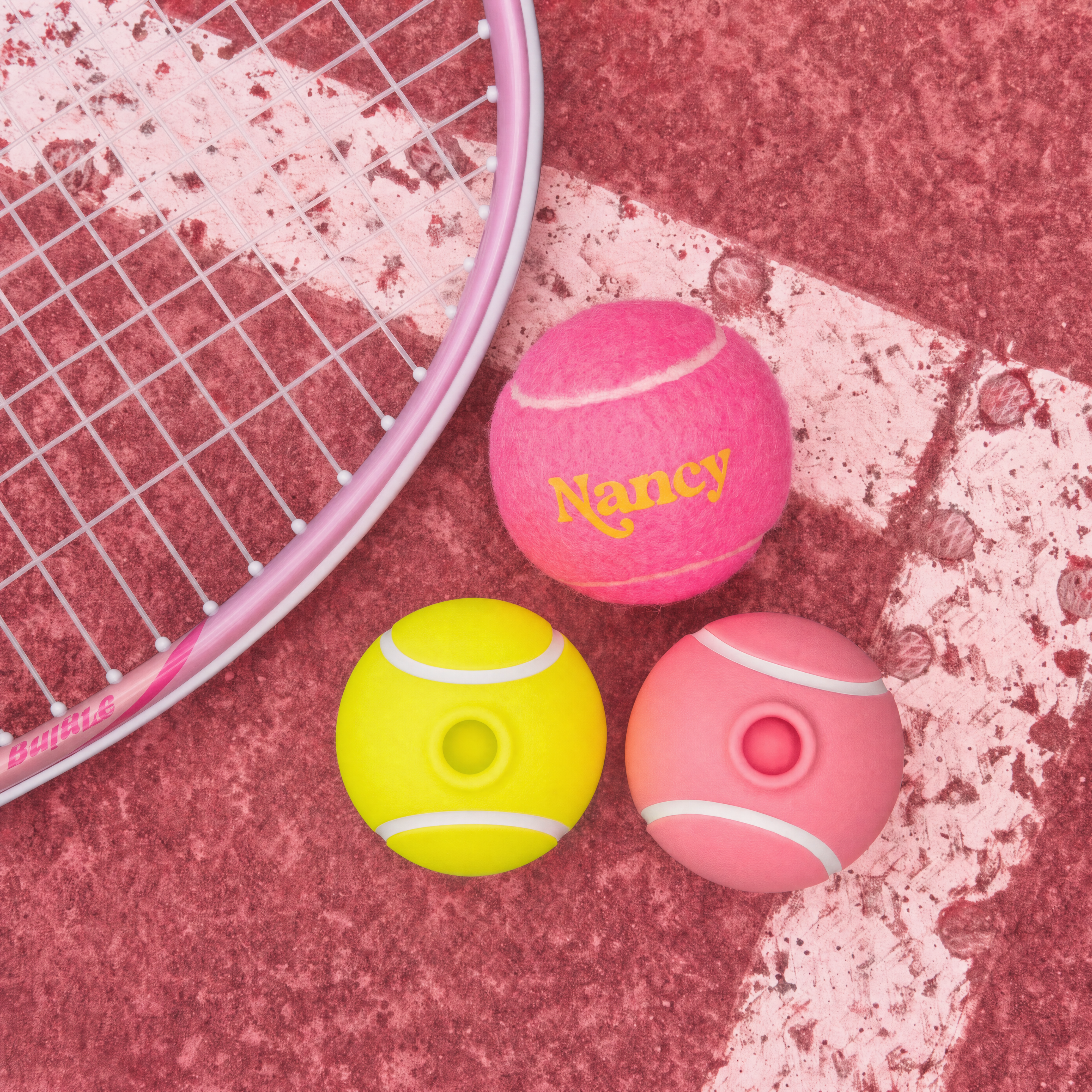 Ace tennis ball vibrator detail shot